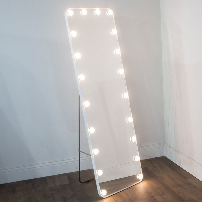 TARA Modena Leg Bulb Cheval Mirror  160x50cm |White TL7008