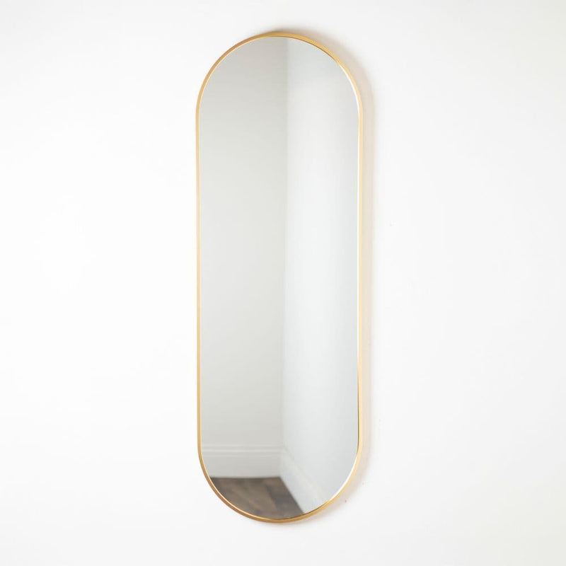 TARA  Modena Pill Shape  Wall Mirror 40x120cm  | Gold TL7232