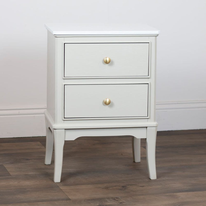 TARA Monroe 2 Drawer Accent Table With Marble Top | Natural TL7221