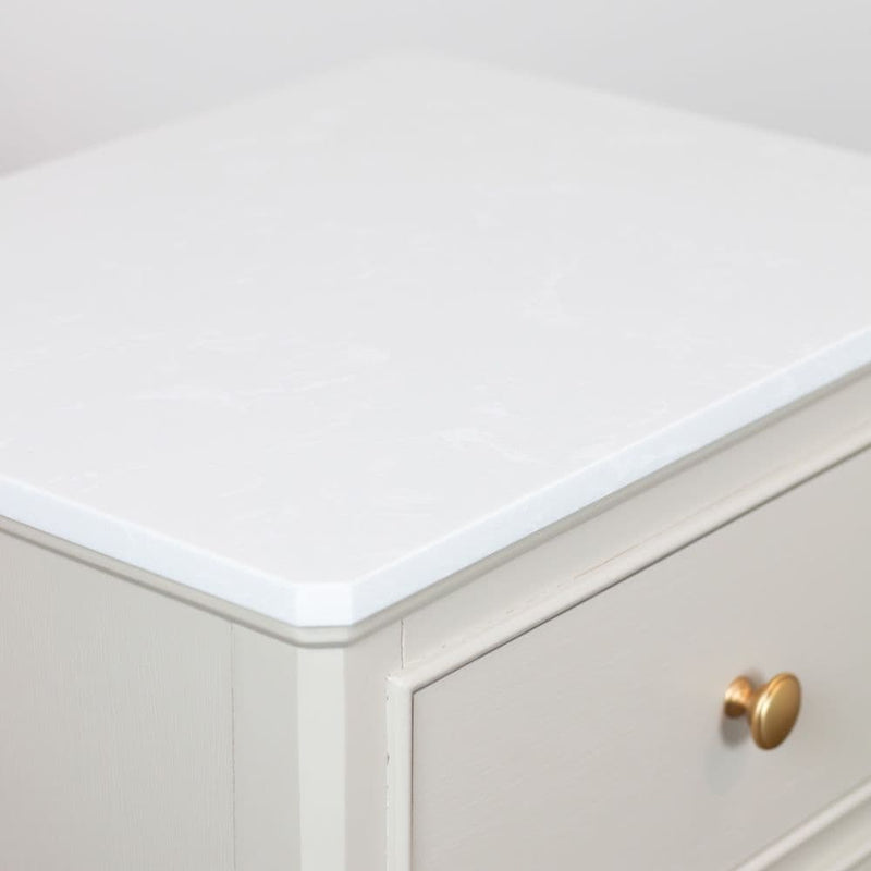 TARA Monroe 2 Drawer Accent Table With Marble Top | Natural TL7221