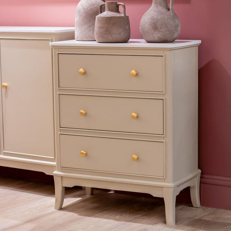TARA Monroe 3 Drawer Large Locker With Marble Top | Natural TL7226
