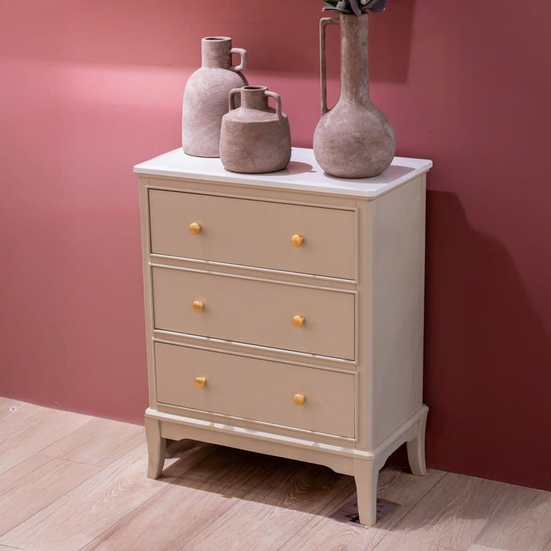 TARA Monroe 3 Drawer Large Locker With Marble Top | Natural TL7226