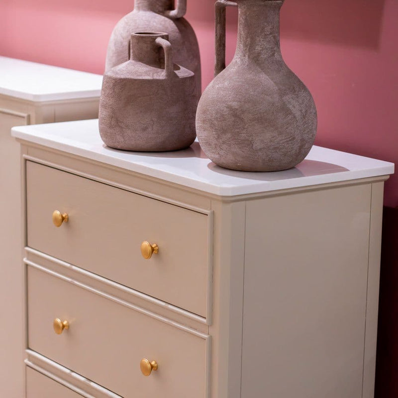 TARA Monroe 3 Drawer Large Locker With Marble Top | Natural TL7226