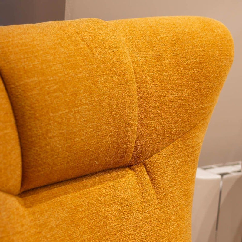 TARA Rayna rocking swivel Chair With Stool | Yellow  TL7102