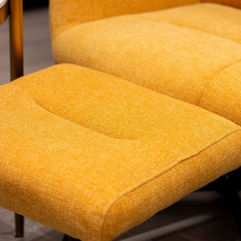 TARA Rayna rocking swivel Chair With Stool | Yellow  TL7102