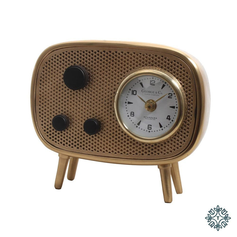 TARA Retro Radio Clock | Brass TL5943