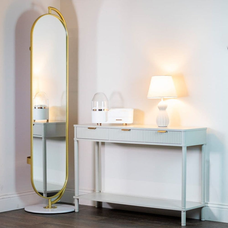 TARA Rotating Mirror With Hangers and Marble Base | Gold TL6862