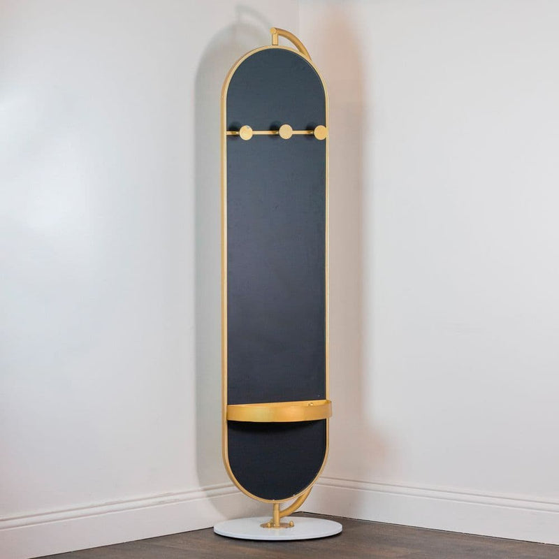 TARA Rotating Mirror With Hangers and Marble Base | Gold TL6862