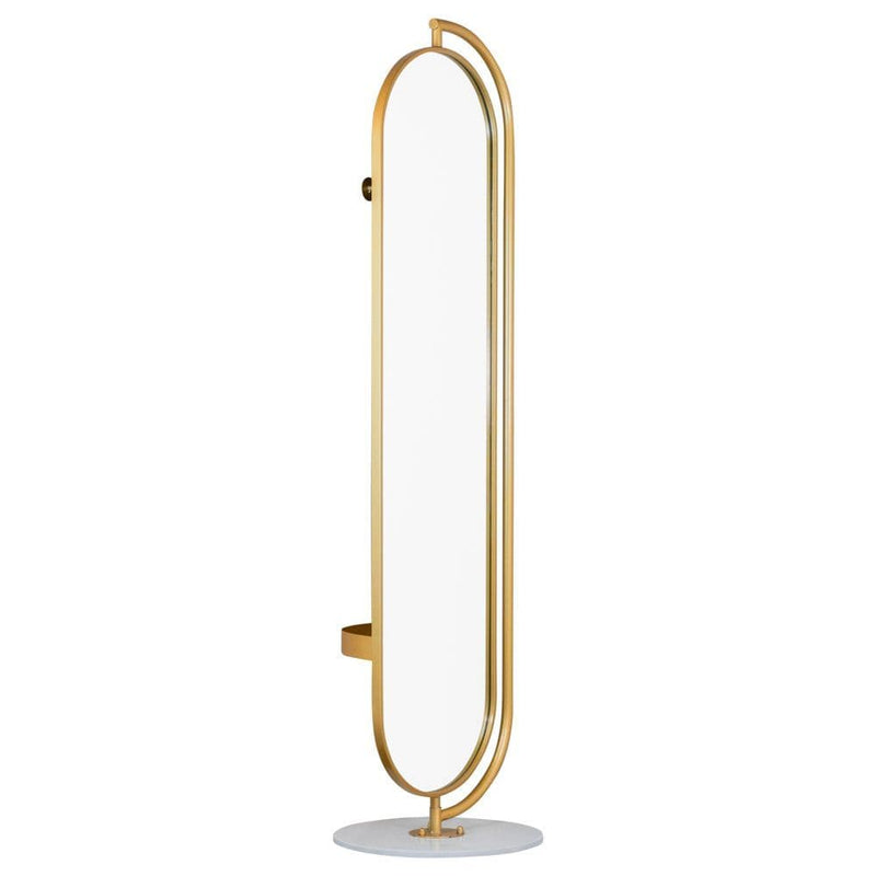 TARA Rotating Mirror With Hangers and Marble Base | Gold TL6862