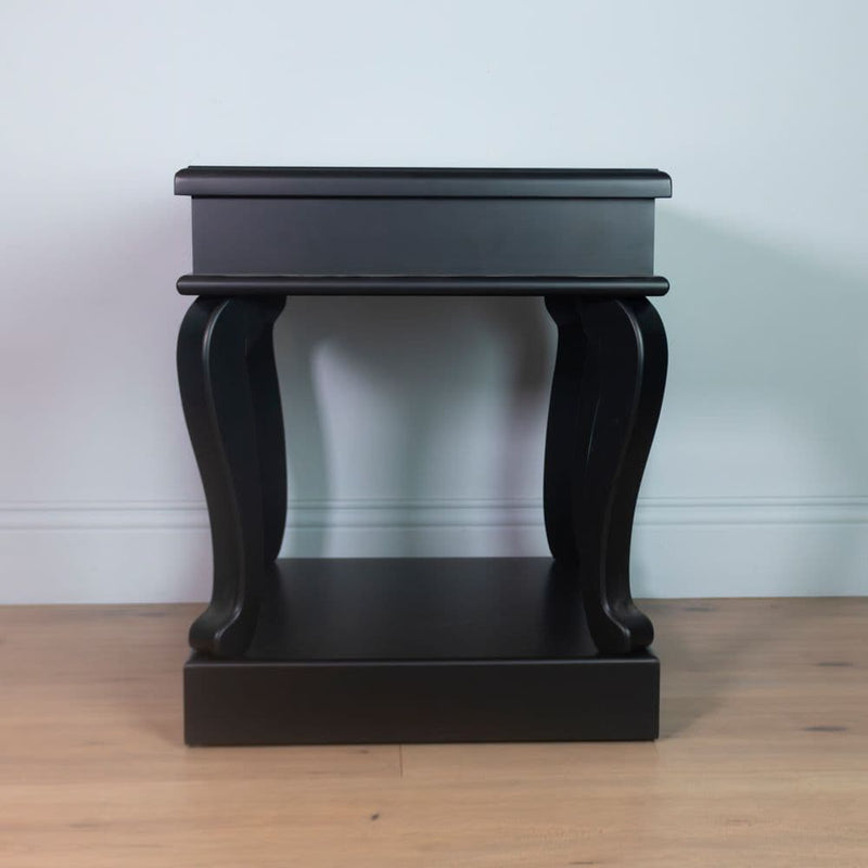 TARA Scroll End Table | Black TL6493