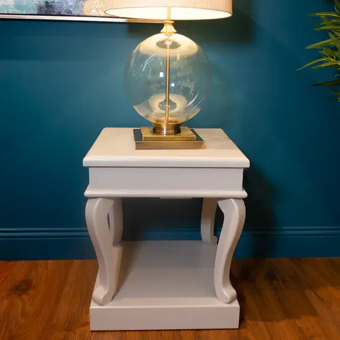 TARA Scroll End Table  | Grey  TL6321