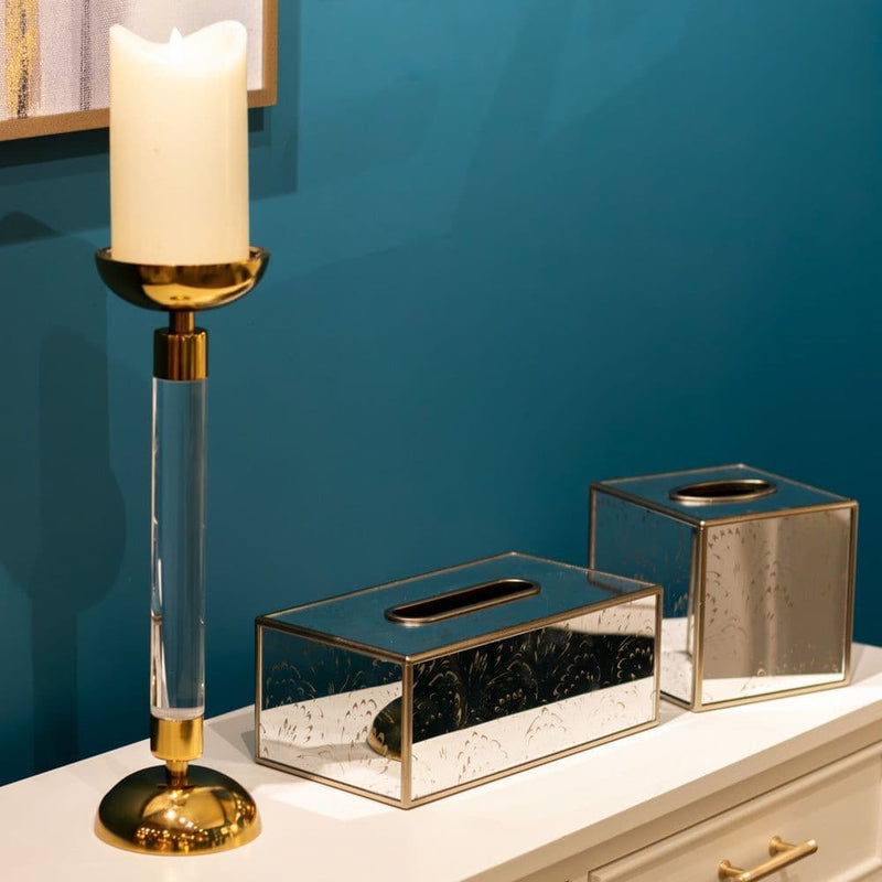 TARA Vela Rectangle Tissue Box | Champagne TL6623