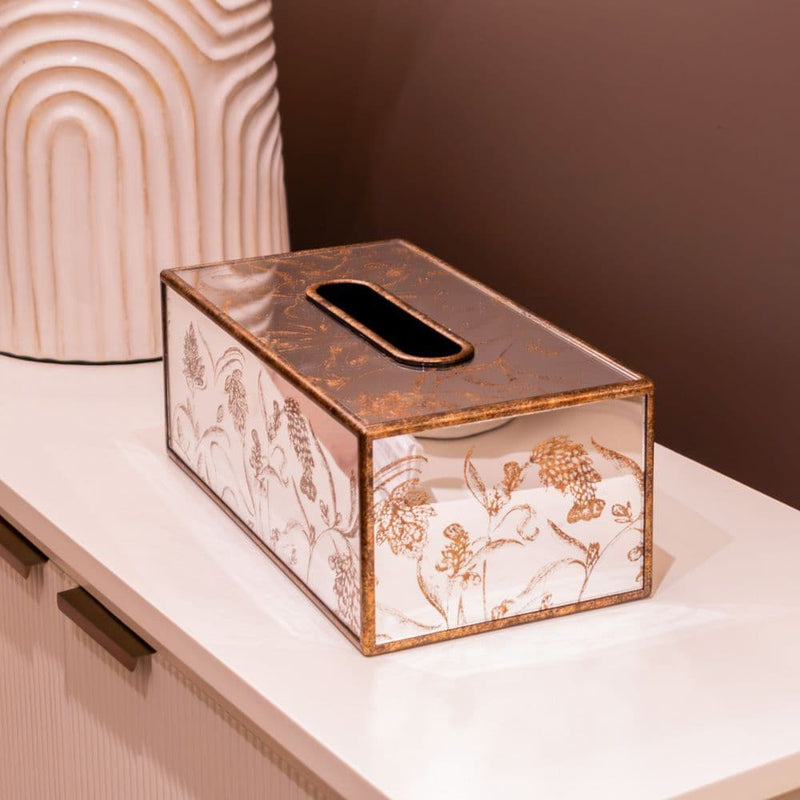 TARA Vela Rectangle Tissue Box |Gold  TL618