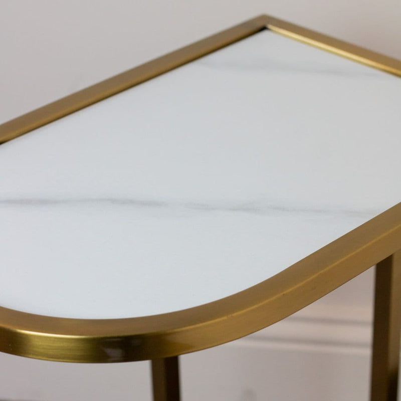TARA Vienna Marble Sofa table curved | Gold TL6870
