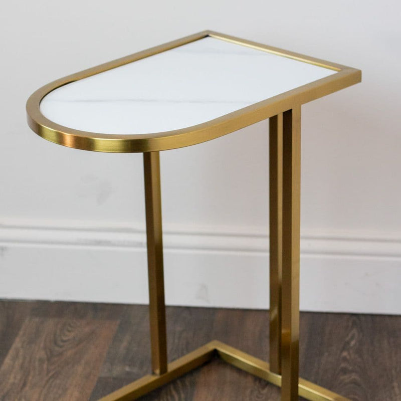 TARA Vienna Marble Sofa table curved | Gold TL6870