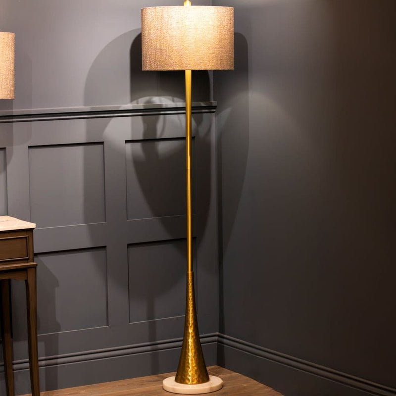 TARA  Zoe Hammered Floor Lamp 165cm | Brass TL6628