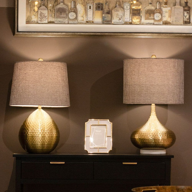 TARA Zoe Hammered Table Lamp 56cm | Brass TL6630