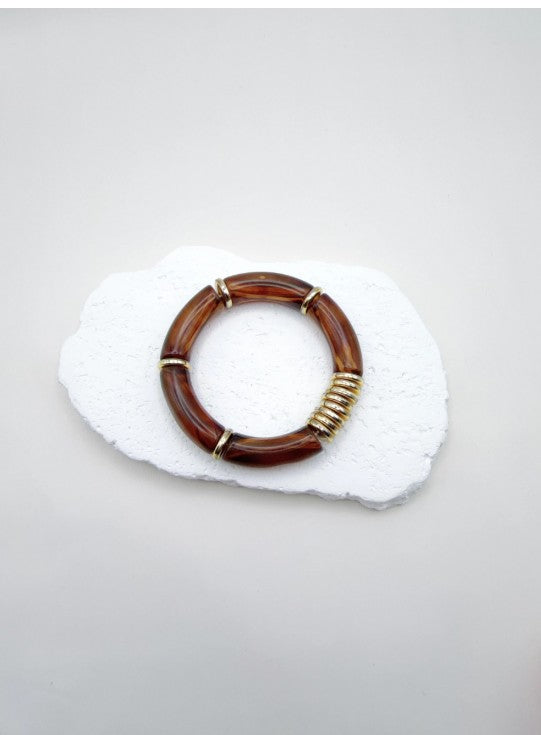 H&T Bijoux Acrylic Elastic Bracelet | Terracotta BR3136