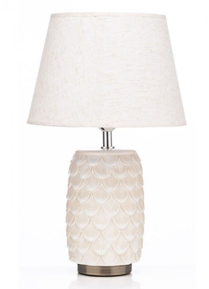 The Grange Collection Shell Design Ceramic Lamp 14.5x28x46cm | Cream ZC28