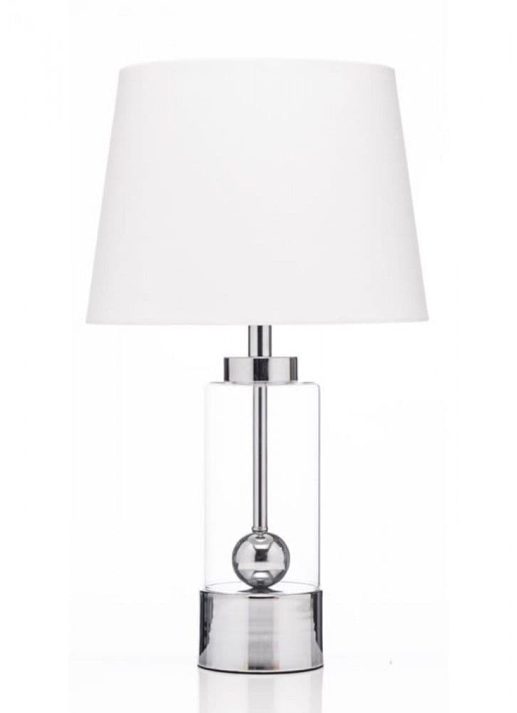 The Grange Collection Silver & Glass Lamp  28x48cm  | Silver LK33