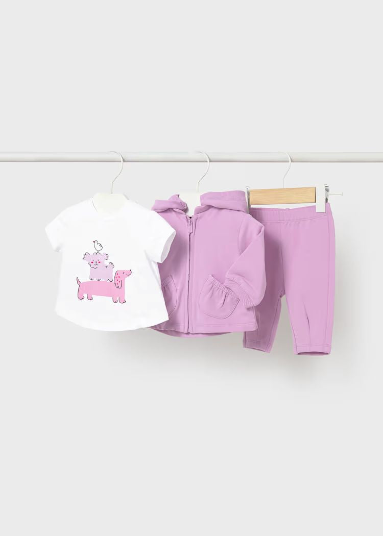 Mayoral Baby's 3 PIeces Tracksuit | Lilac 1826/SS26