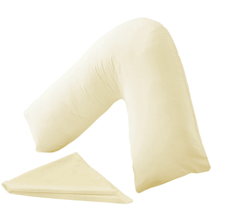 V Shape Pillow Case Cream