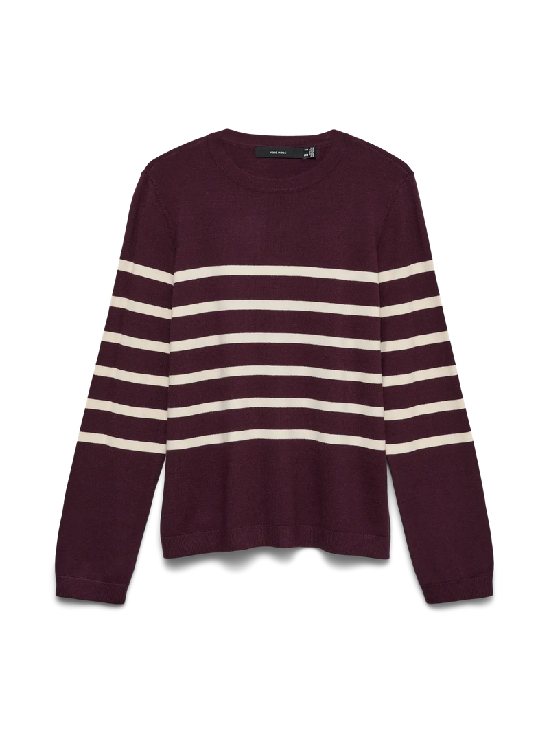 Vero Moda Saba Plain LS O-Neck Pullover | Wine