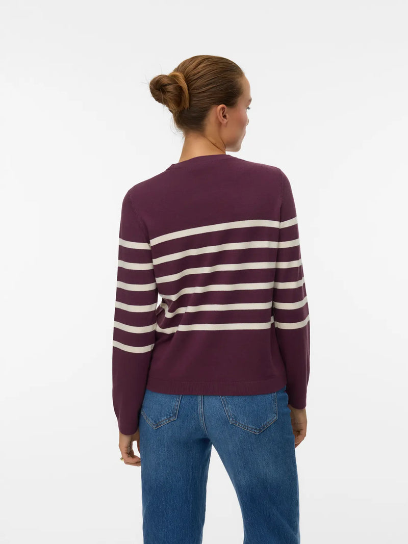 Vero Moda Saba Plain LS O-Neck Pullover | Wine