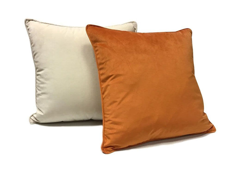 Velvet Piped Cushion Cover Natural
