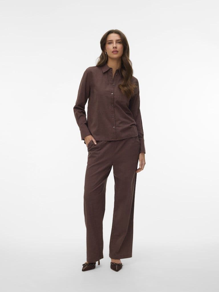 Vero Moda Caia MW Wide Pant  | Chocolate
