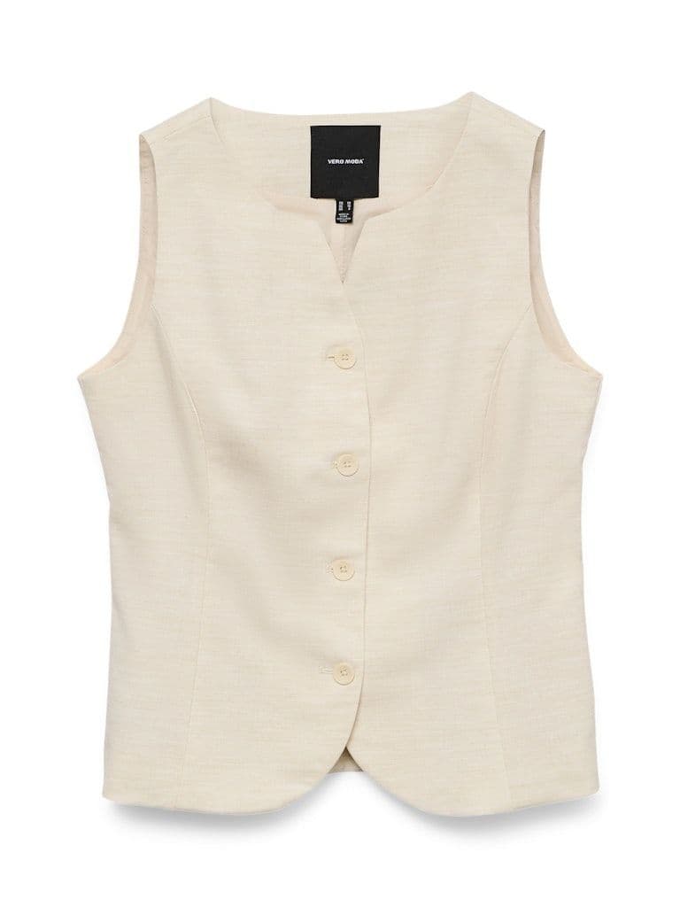 Vero Moda Abril SL Waistcoat | Sand