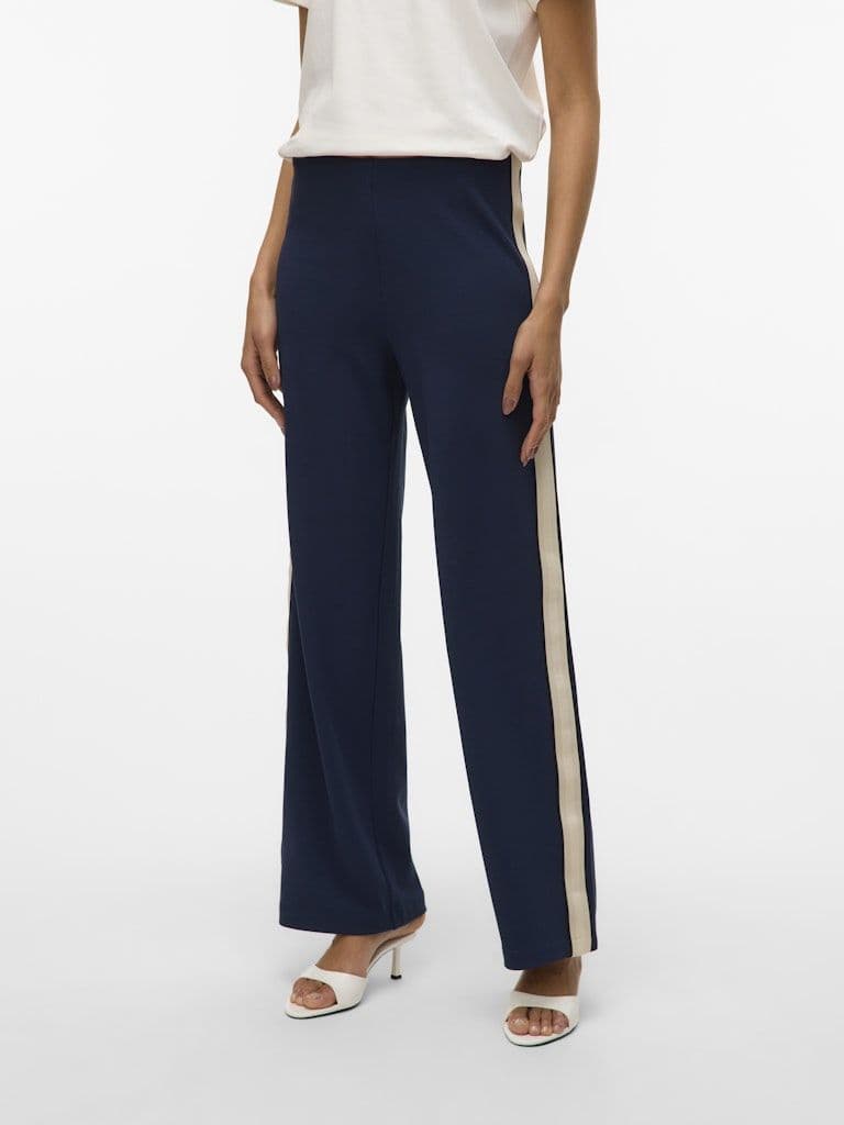 Vero Moda Berlin MW Wide Panel Pant | Navy
