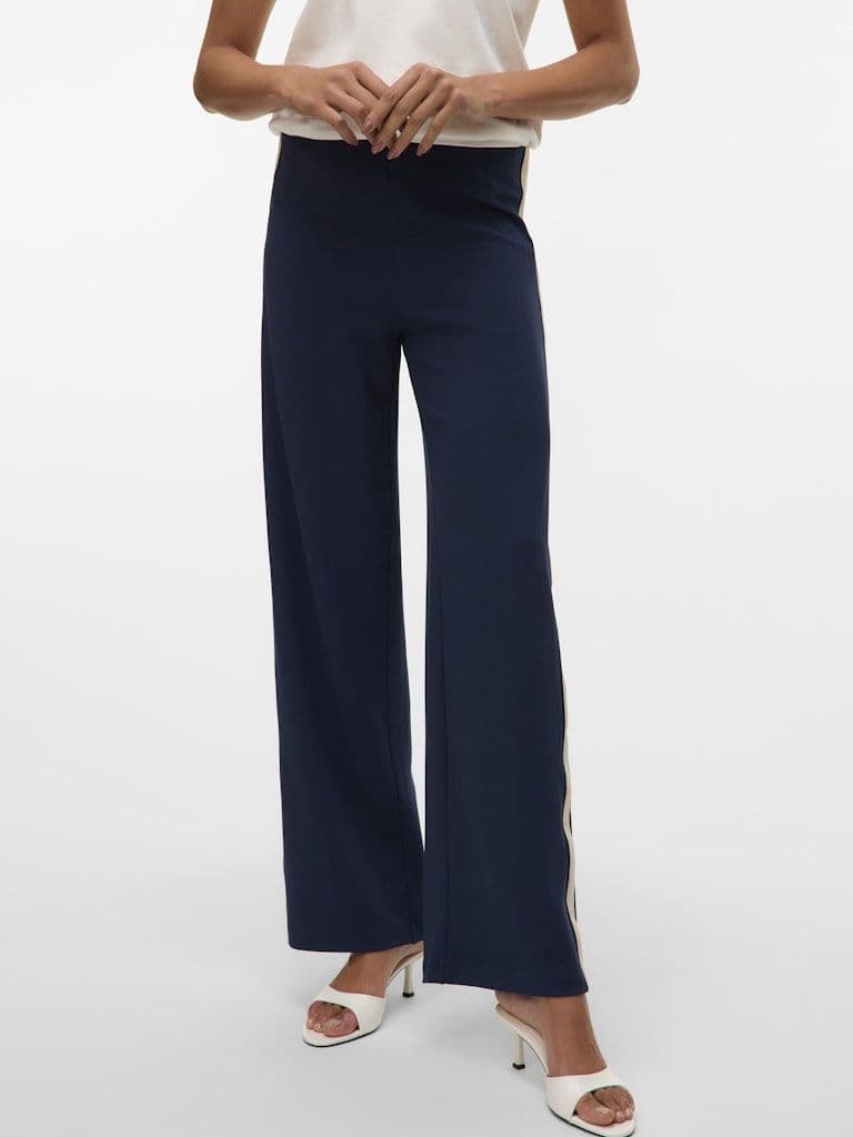 Vero Moda Berlin MW Wide Panel Pant | Navy