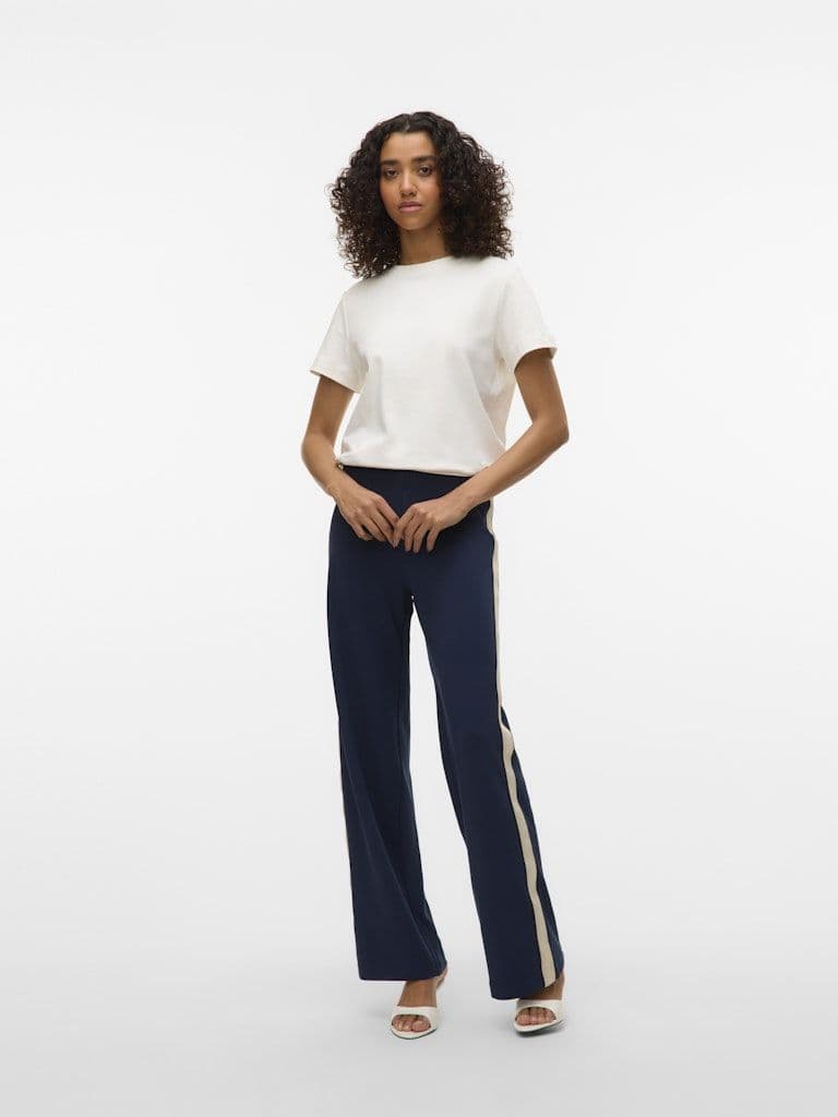 Vero Moda Berlin MW Wide Panel Pant | Navy