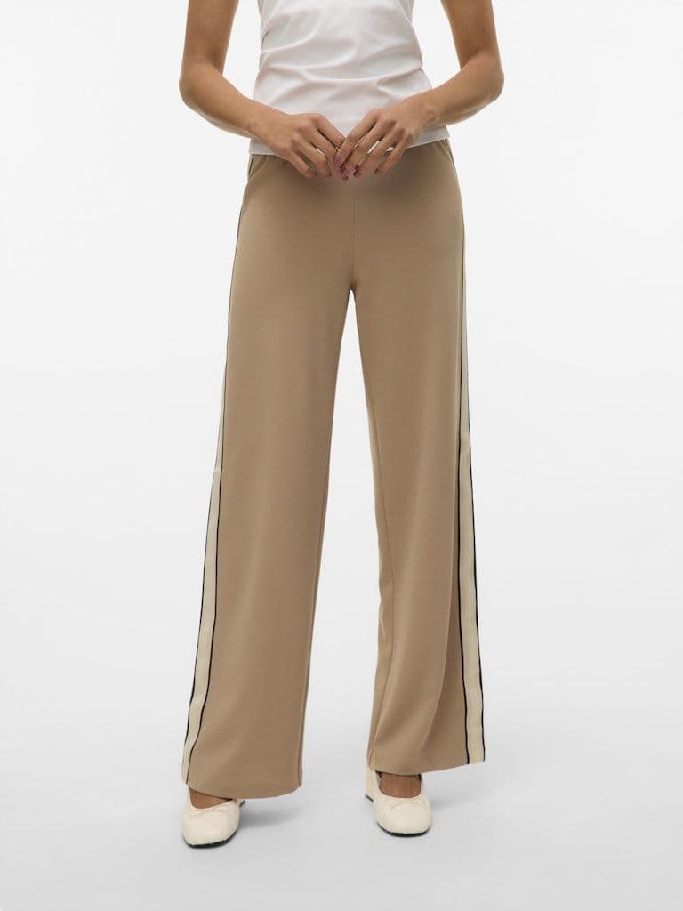 Vero Moda Berlin MW Wide Panel Pant | Silver Mink