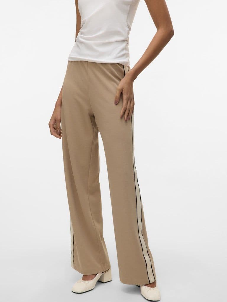 Vero Moda Berlin MW Wide Panel Pant | Silver Mink