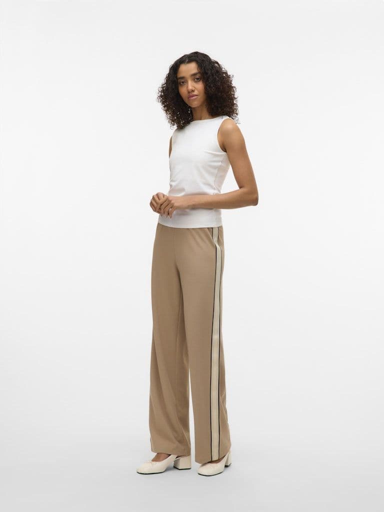 Vero Moda Berlin MW Wide Panel Pant | Silver Mink