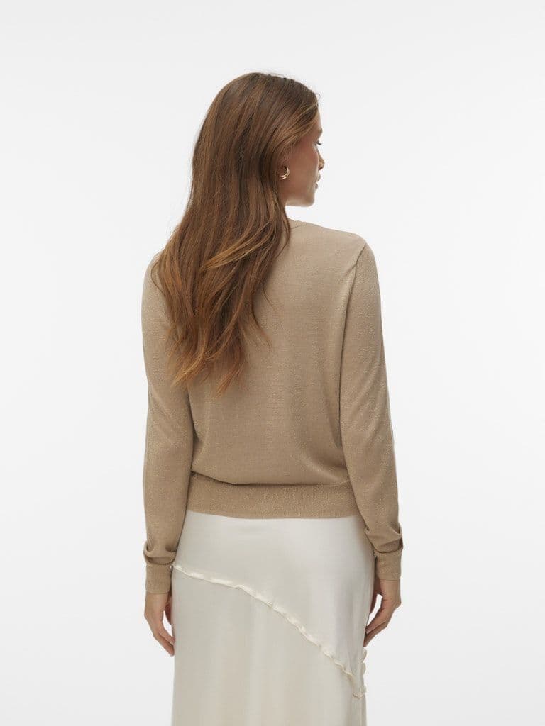 Vero Moda Blaze Glitter LS O-Neck Cardigan | Silver Mink