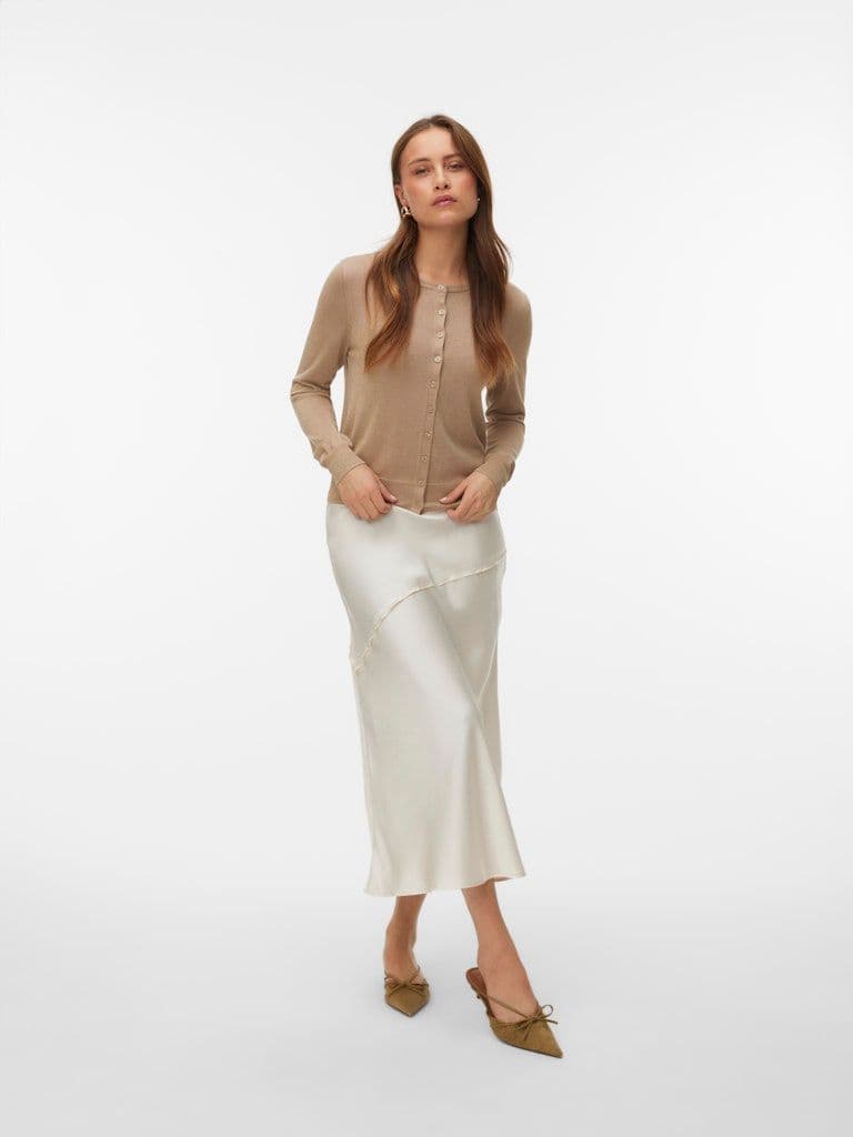 Vero Moda Blaze Glitter LS O-Neck Cardigan | Silver Mink