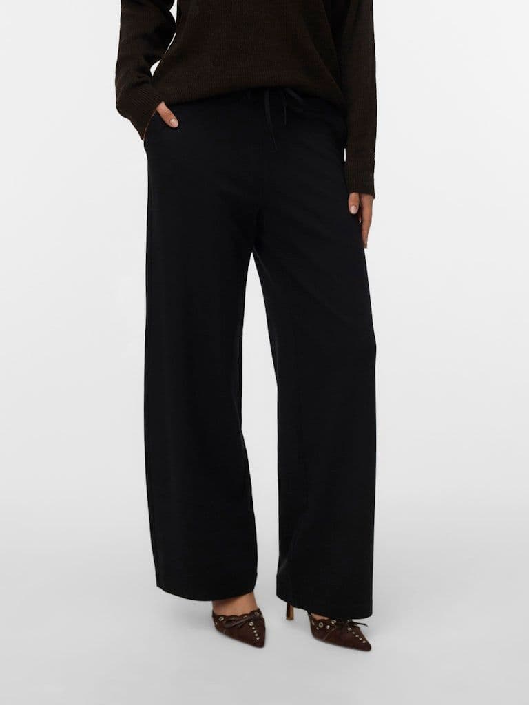 Vero Moda Eva MW Wide String Pants | Black