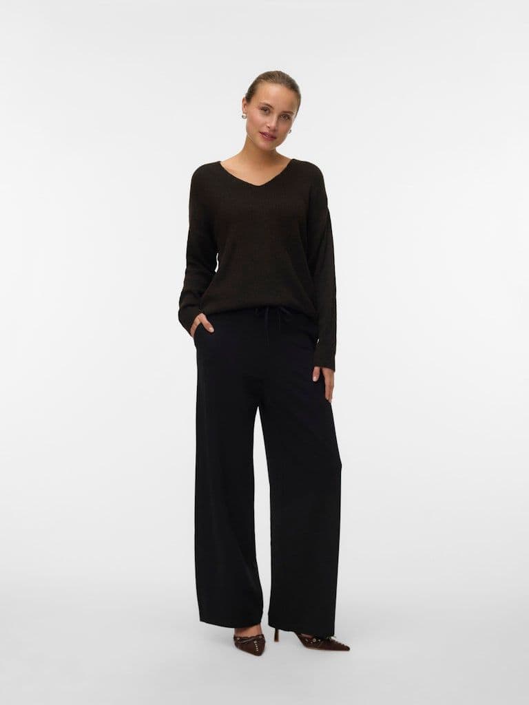 Vero Moda Eva MW Wide String Pants | Black