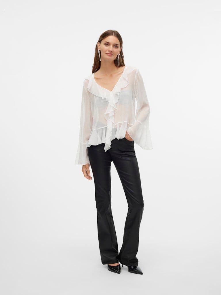 Vero Moda Flask Mr Flared Coated Jeans | Black