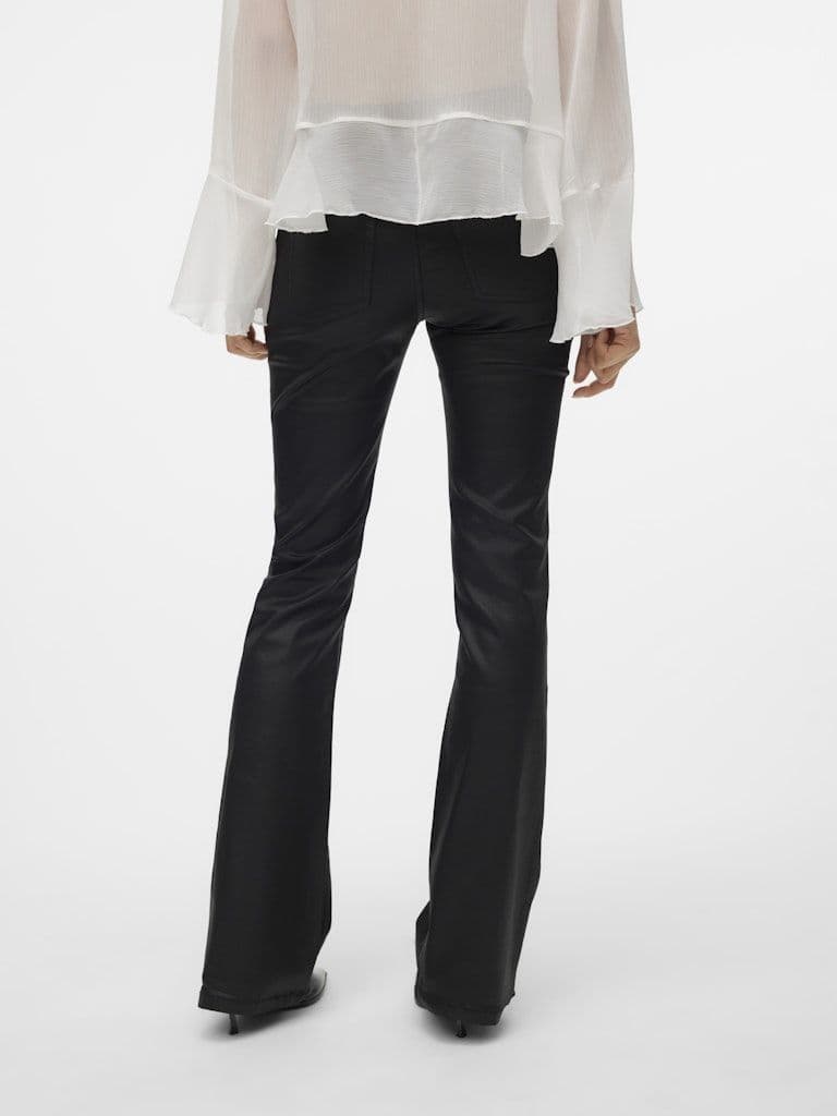 Vero Moda Flask Mr Flared Coated Jeans | Black