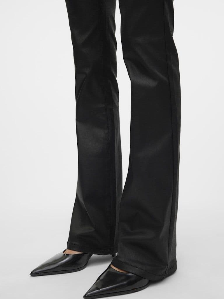 Vero Moda Flask Mr Flared Coated Jeans | Black