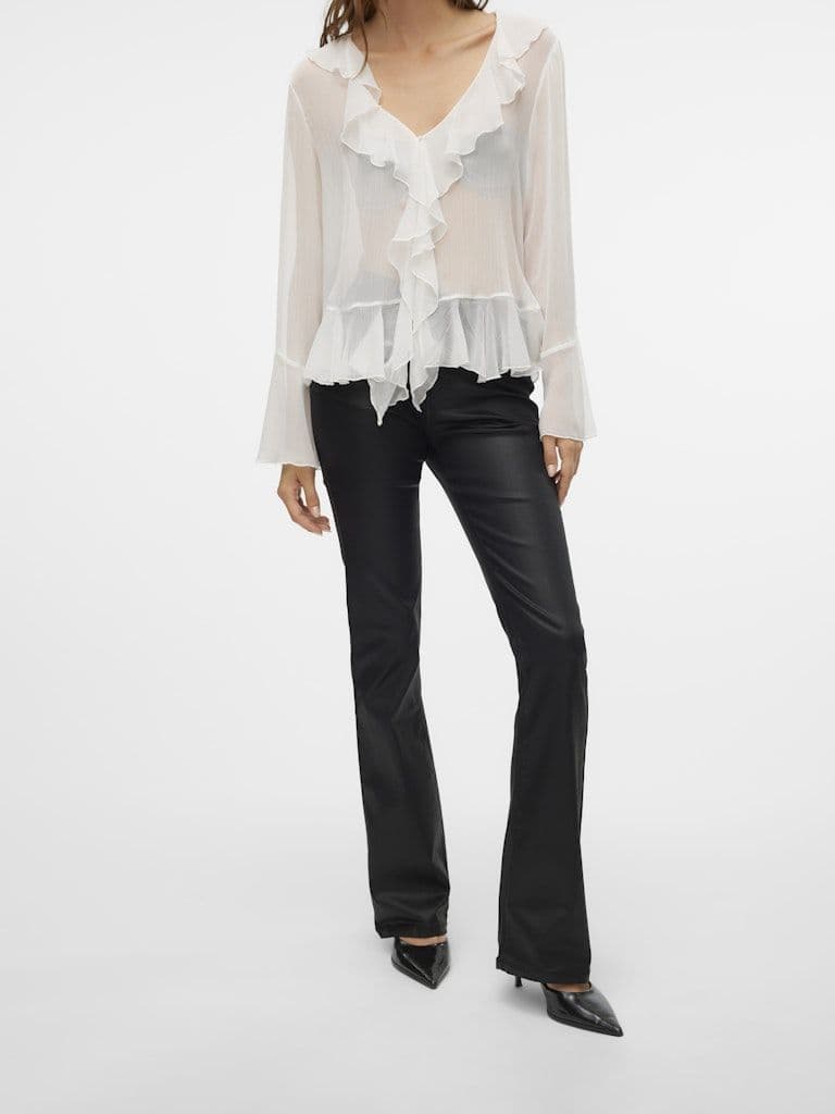 Vero Moda Flask Mr Flared Coated Jeans | Black