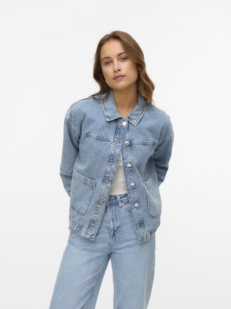 Vero Moda Jamie LS Denim Shacket  | Light Blue