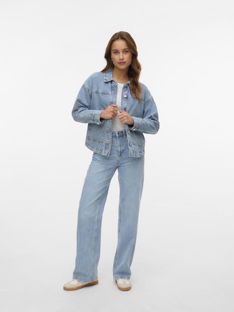 Vero Moda Jamie LS Denim Shacket  | Light Blue