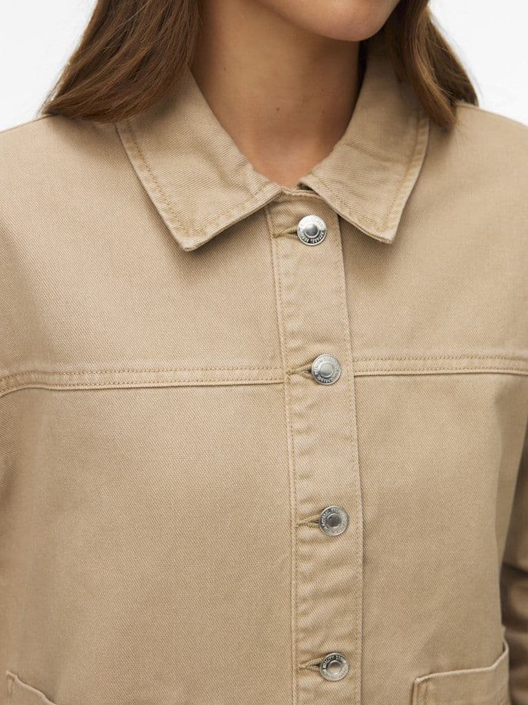 Vero Moda Jamie LS Denim Shacket  | Silver Mink