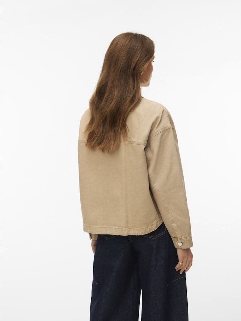 Vero Moda Jamie LS Denim Shacket  | Silver Mink