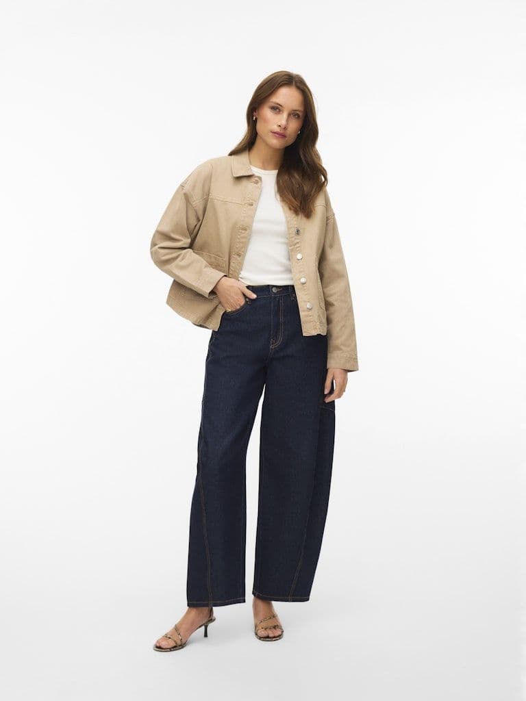 Vero Moda Jamie LS Denim Shacket  | Silver Mink